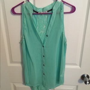 Teal Button Down Tank